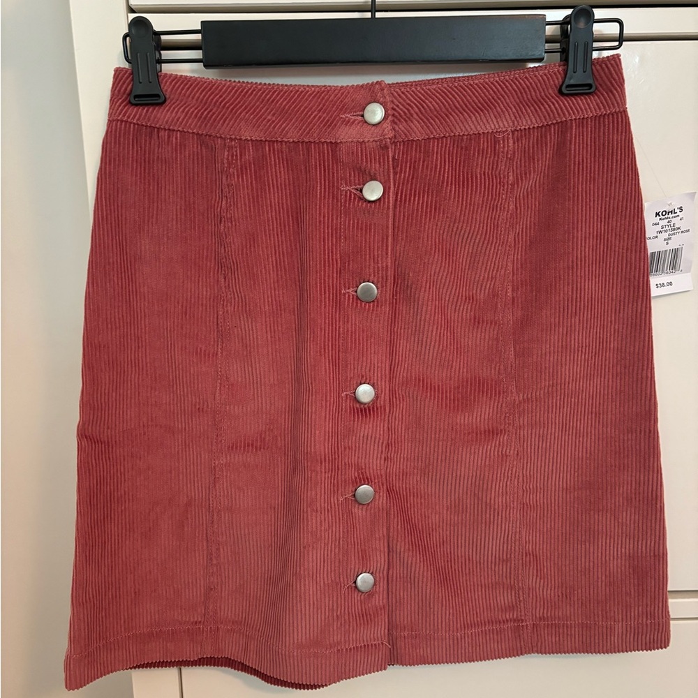 Pink corduroy skirt